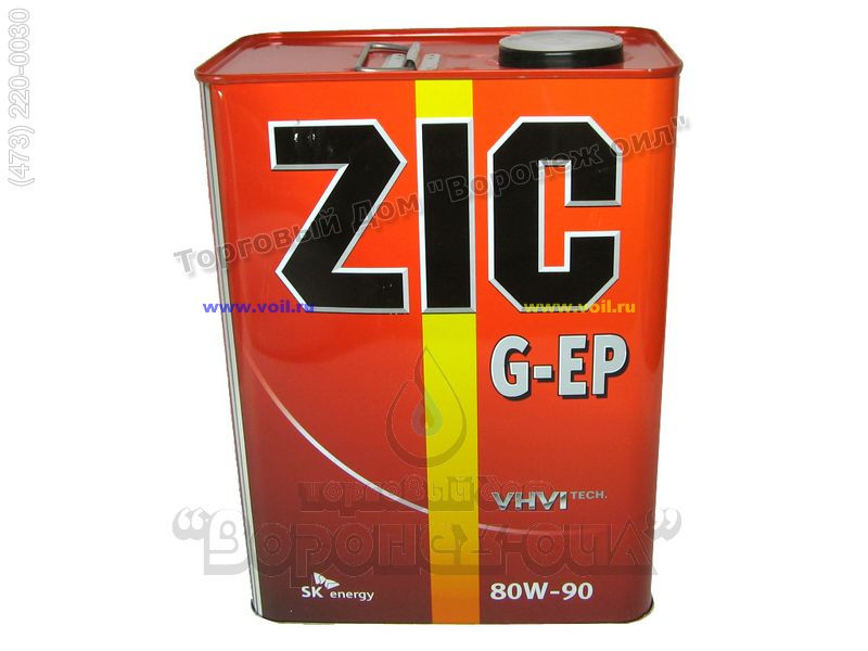 Масло з ZIC G-EP GL-4 80W90 минир(4л.) трансм зад. и передний.