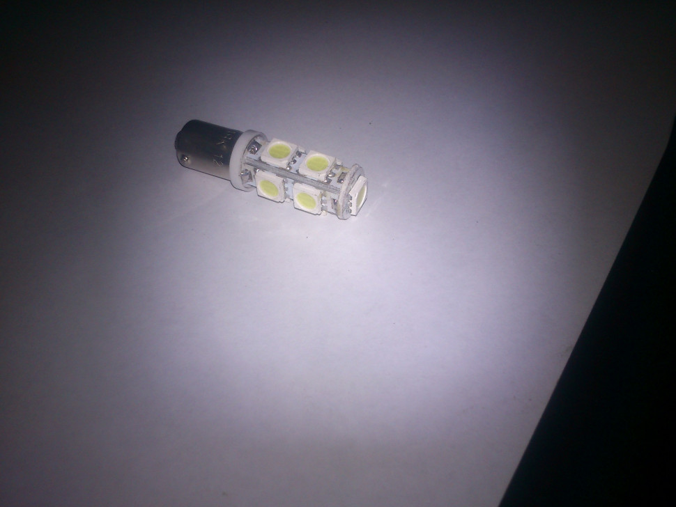 Светодиод  с/цок 12V 4W WHITE 10 SMD Т-8 ВА9S  Маяк (габарит) шт