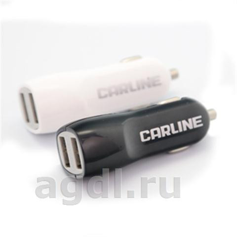 ЗАРЯДНОЕ ДЛЯ ТЕЛЕФОНА 2 гнезда USB CARLINE черный АДАПТЕР АВТОМОБИЛЬНЫЙ маленький