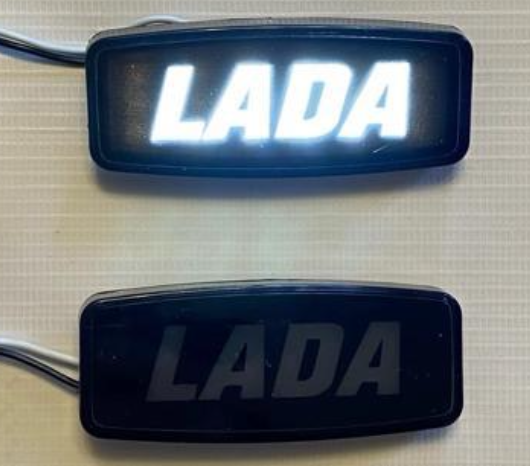 Повторитель поворота 2170 LADA ЗАГЛУШКА ЧЁРНЫЕ БУКВЫ С БЕЛОЙ ПОДСВЕТКОЙ