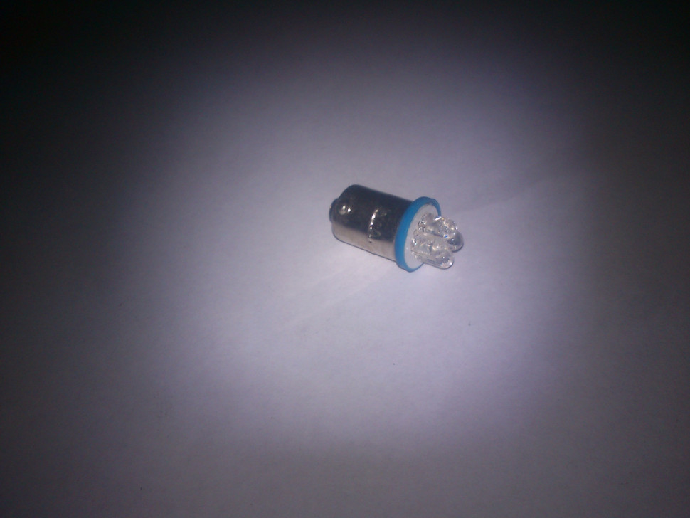 Светодиод  с/цок 12V 4W  BLUE 4LED T8 BA9S Маяк (габарит)