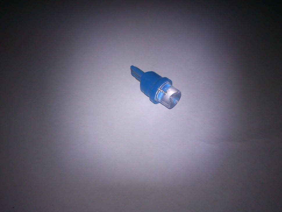 Светодиод  б/ц 12V 5W  BLUE T10 W2.1*9.5d Маяк конус